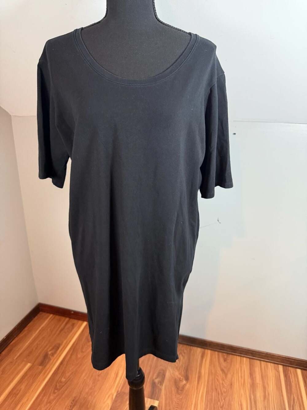 Eileen Fisher Black  Crew Neck T-Shirt Tunic Dress